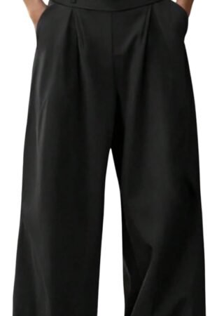 Men's Baggy Dress Pants Wide Leg Pleated Trousers Belted Chino Pants with Pockets