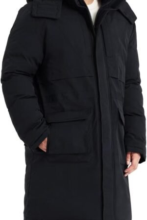 Men's Extra Long Parka Winter Coats Hooded Puffer Jacket Heavy Warm Water-resistant Outerwear Cold Weather