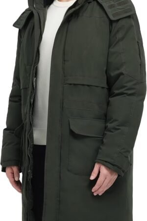 Men's Extra Long Parka Winter Coats Hooded Puffer Jacket Heavy Warm Water-resistant Outerwear Cold Weather